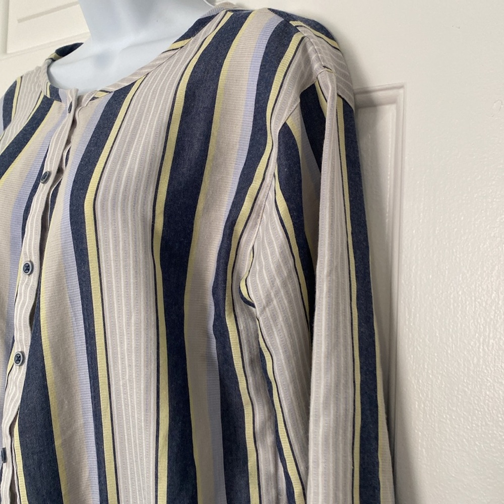 Travis Mathew Lucky Loo Twill Tie Waist Romper Striped - M - Picture 7 of 14